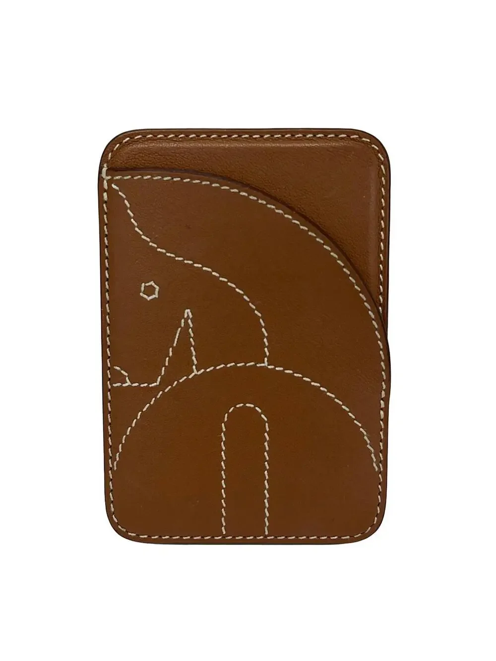 Hermes Brown Veau Swift B Card Case #299960H72B